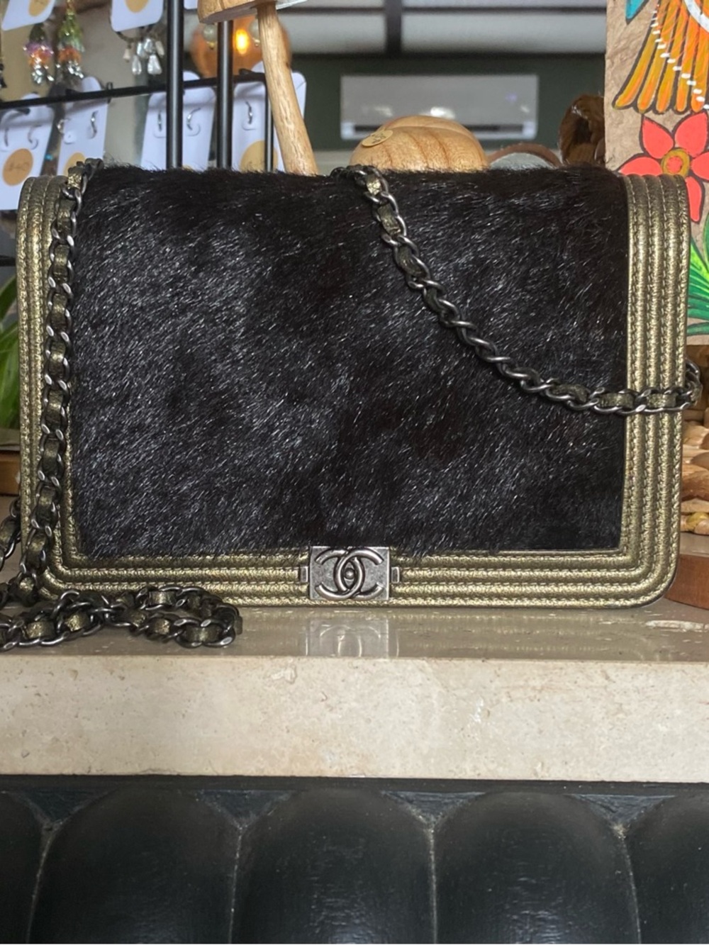 Ultra Rare Fall/Winter 2015 Japanese Archival Chanel Boy Wallet On Chain
